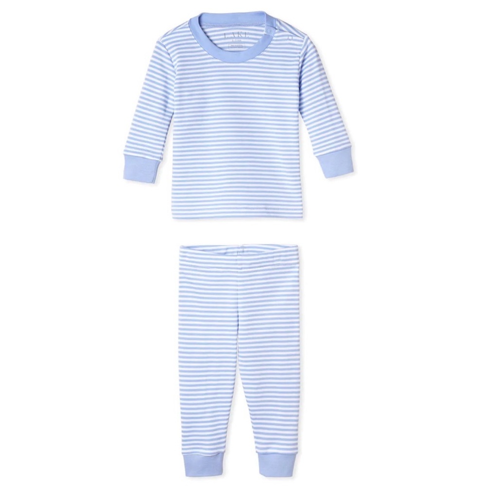 LAKE Pajamas Blue Hydrangea Long Set Baby Pajamas